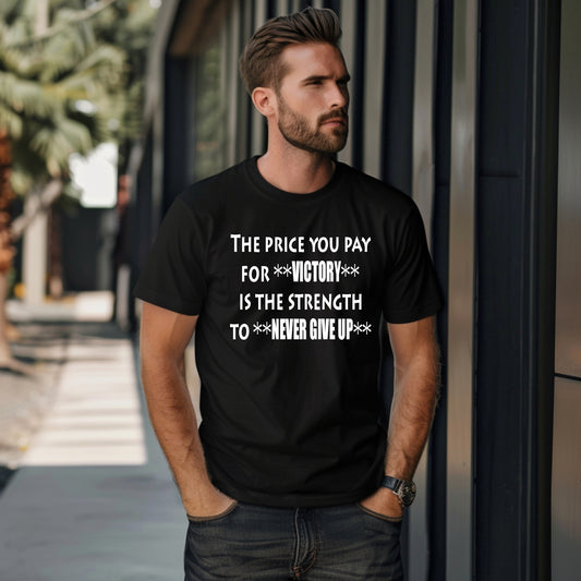 Motivational "Victory" Quote T-Shirt – Unisex Inspirational Tee