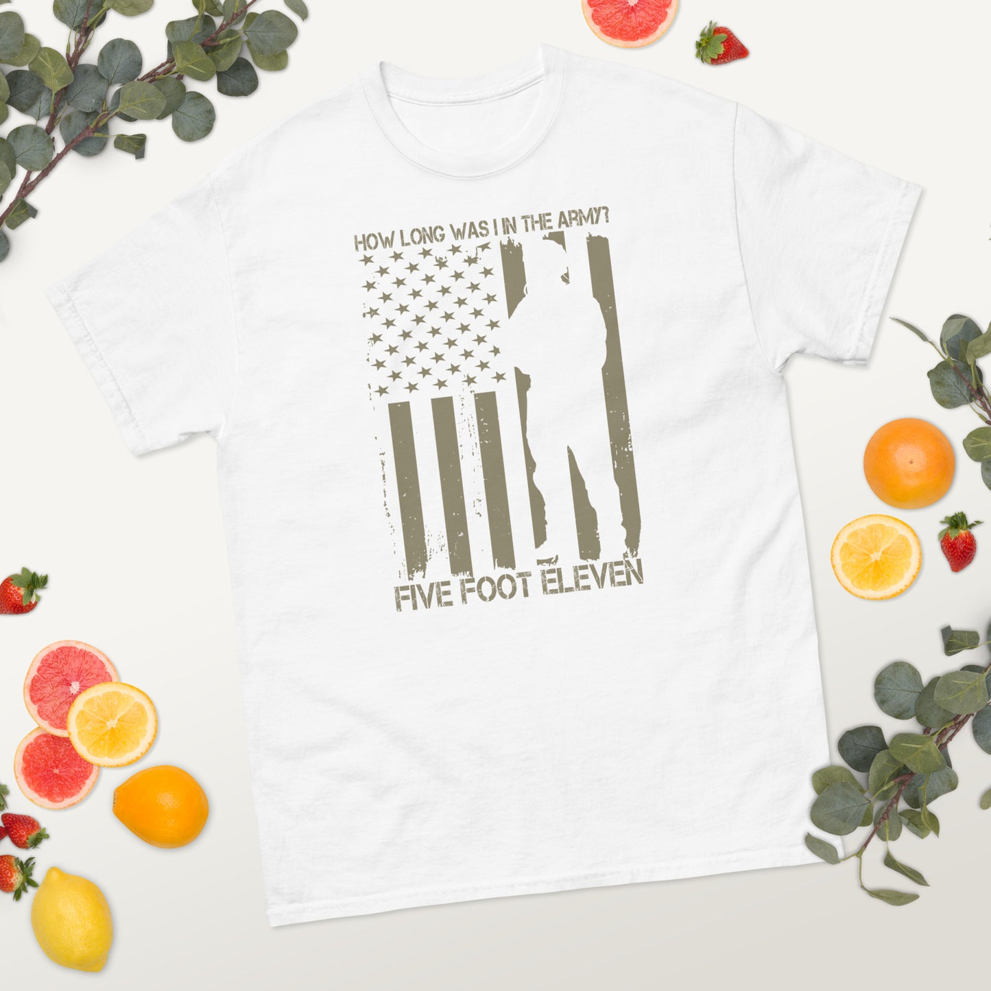 Army Style Shirt- How long was I in the army- Army T-Shirts-Patriotic American Tee-Mens Army Shirts