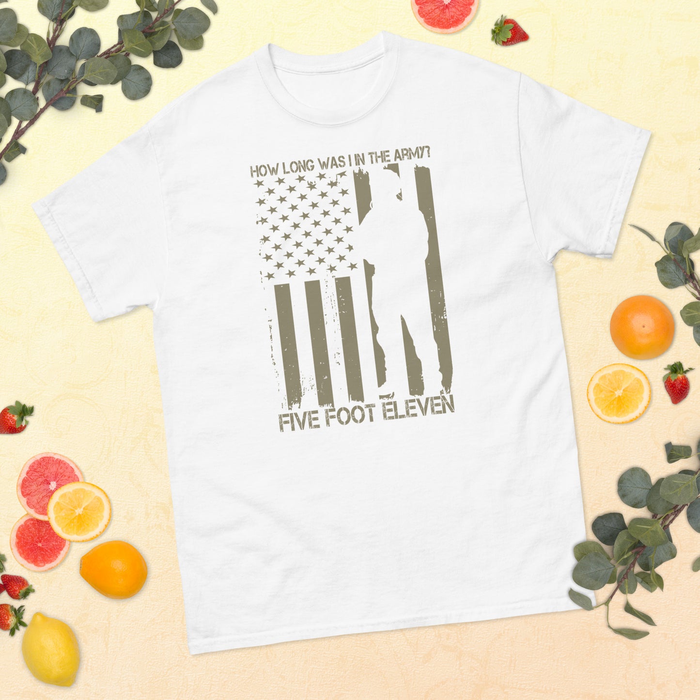 Army Style Shirt- How long was I in the army- Army T-Shirts-Patriotic American Tee-Mens Army Shirts