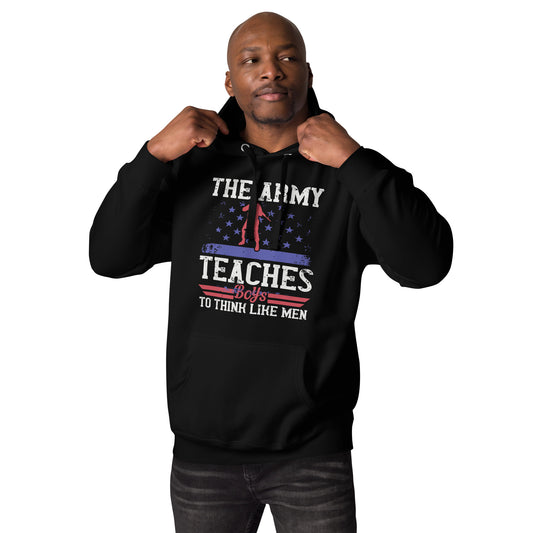 Army-Unisex Army-The Army Teaches Boys Hoodie-Army T-Shirts-Army Hoodie-July 4Th Hoodie-4th Of July Hoodies