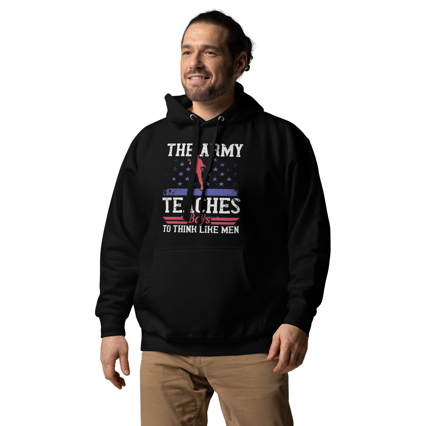 Army-Unisex Army-The Army Teaches Boys Hoodie-Army T-Shirts-Army Hoodie-July 4Th Hoodie-4th Of July Hoodies