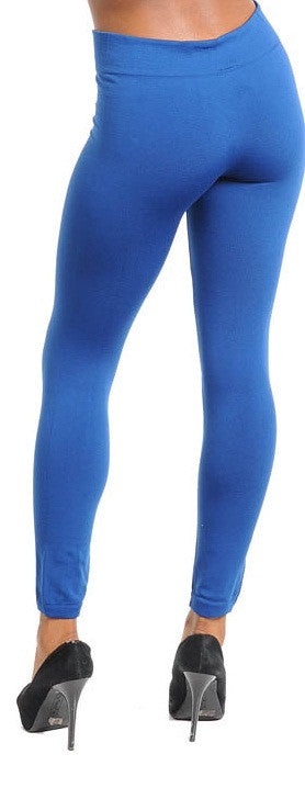 Women's Navy Blue Winter Fabric Leggings - Comfort Styles