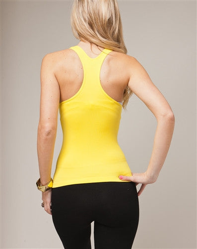 Sexy Yellow Y-Back Stretch Tank Top - Comfort Styles