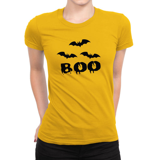 Women's Boo Bat Halloween T-Shirts - Comfort Styles
