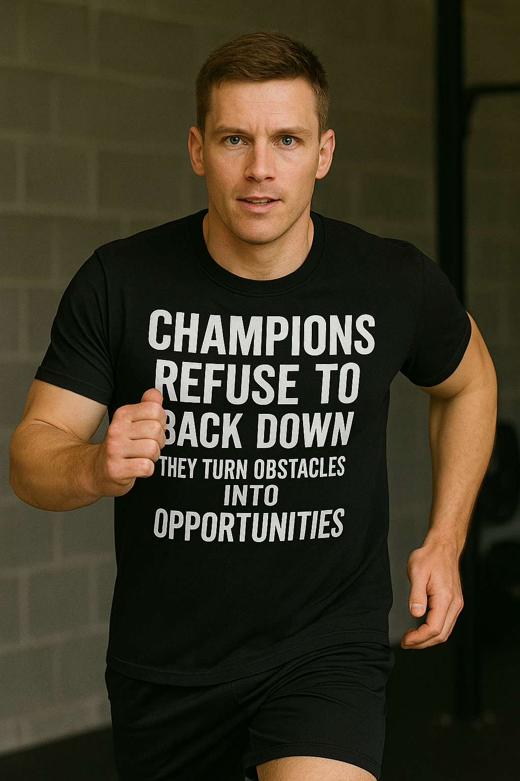 Champions Refuse to Back Down Shirt – Motivational Gym Tee – Gildan G200 Ultra Cotton