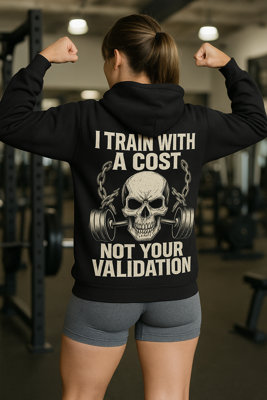 I Train With a Cost Hoodie – Unisex Gym Motivation Sweatshirt