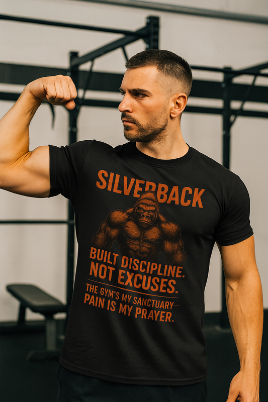 Silverback Discipline Motivational Gorilla Tee – Gym Mindset T-Shirt for Fitness Warriors