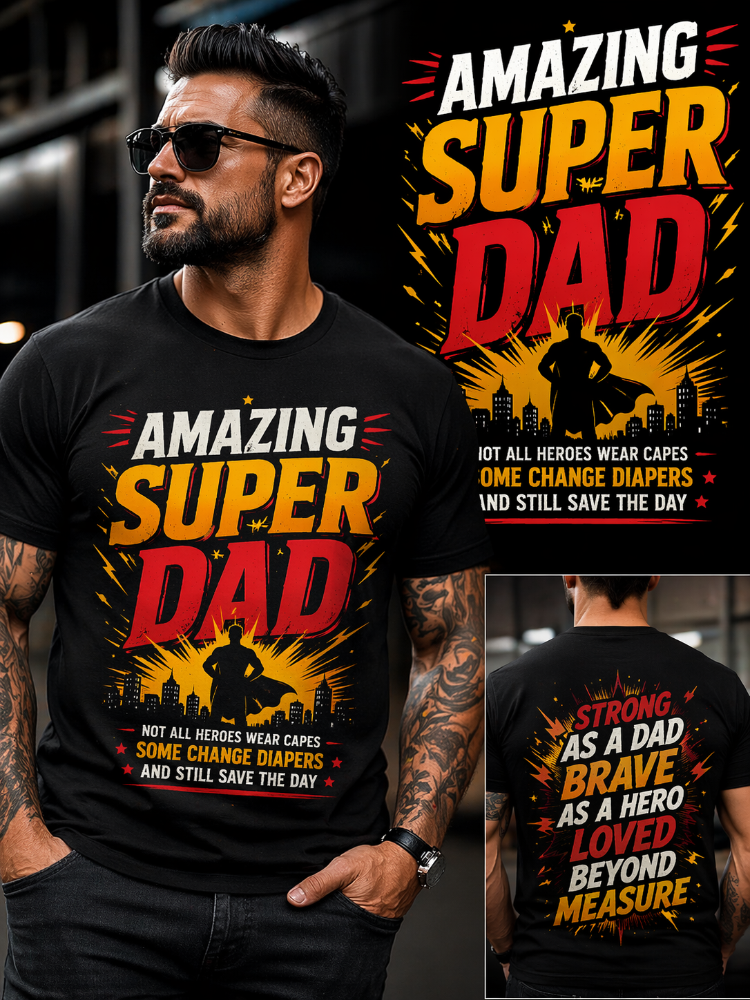 Men's Amazing Super Dad Graphic T-Shirt
