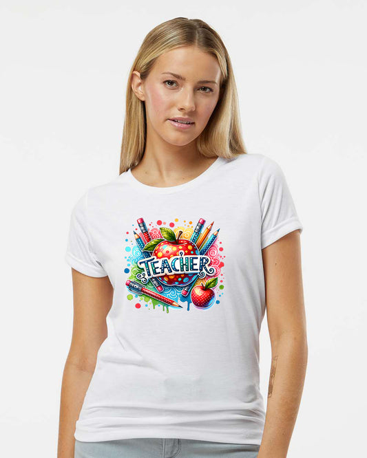 Educator’s Palette: Colorful Polka Dot Teacher Tee
