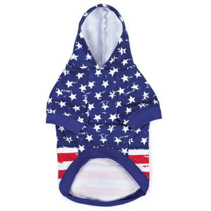 Zack & Zoey Distressed-Look American Flag Dog Hoodies