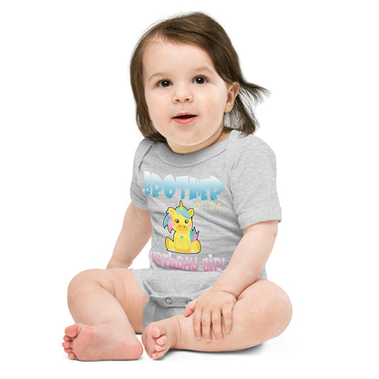 Baby suit-Baby short sleeve one piece-Brother of The Birthday Girl-Baby Announcement-Gender Reveal