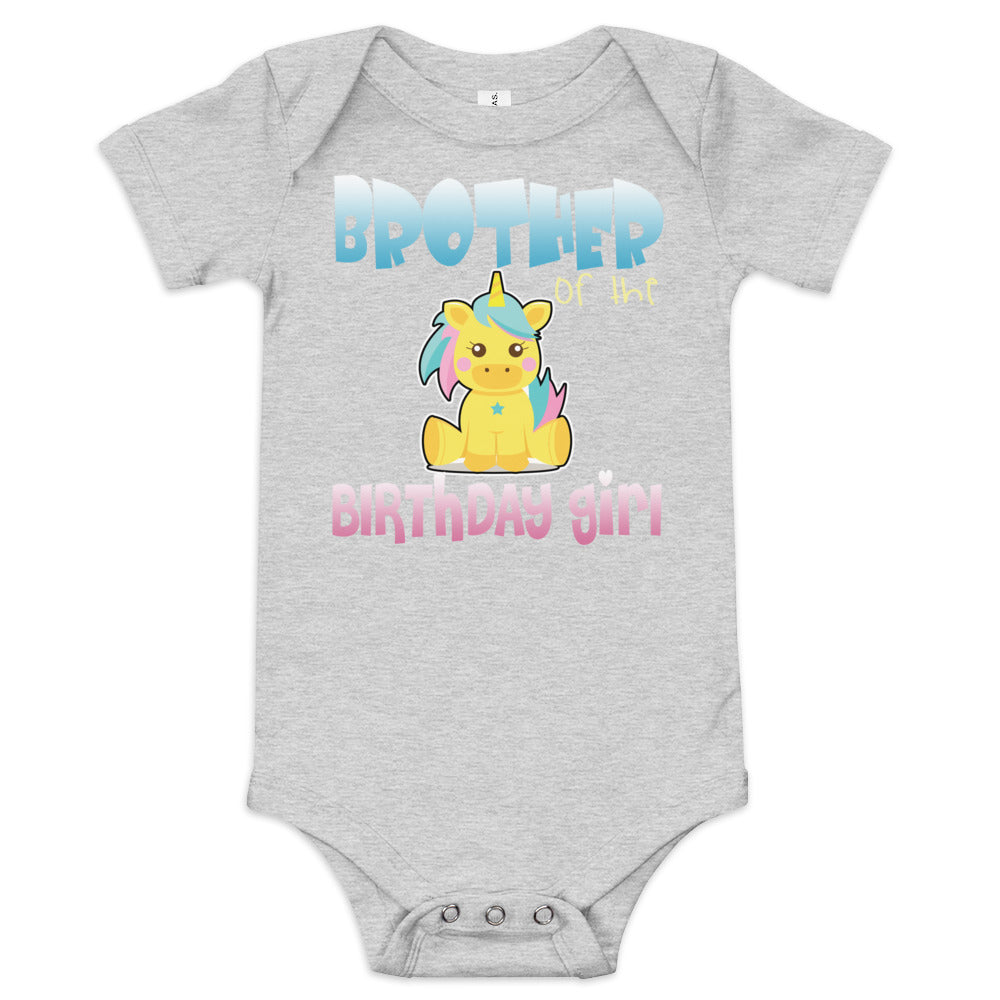 Baby suit-Baby short sleeve one piece-Brother of The Birthday Girl-Baby Announcement-Gender Reveal