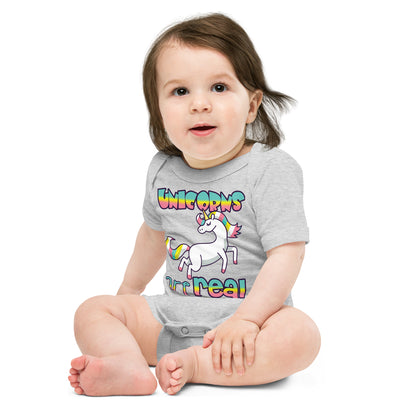Unisex Baby suit-Baby short sleeve one piece-Unicorns Are Real-Baby Announcement-Baby Clothing-one piece-Baby one piece