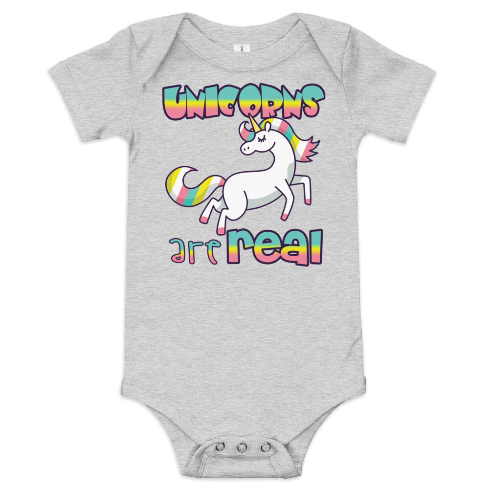 Unisex Baby suit-Baby short sleeve one piece-Unicorns Are Real-Baby Announcement-Baby Clothing-one piece-Baby one piece