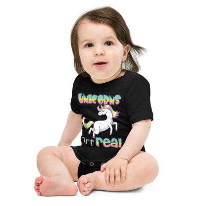 Unisex Baby suit-Baby short sleeve one piece-Unicorns Are Real-Baby Announcement-Baby Clothing-one piece-Baby one piece