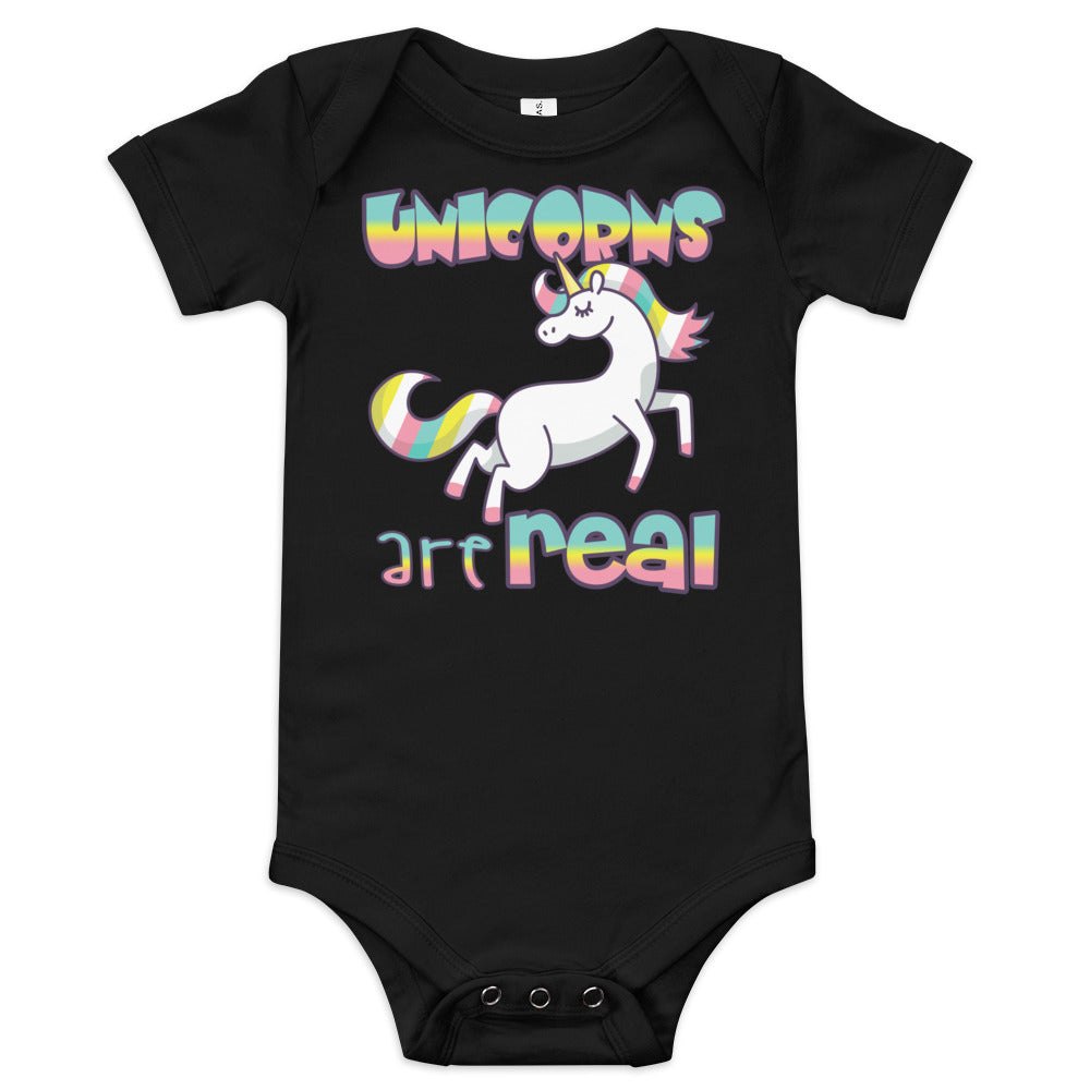 Unisex Baby suit-Baby short sleeve one piece-Unicorns Are Real-Baby Announcement-Baby Clothing-one piece-Baby one piece