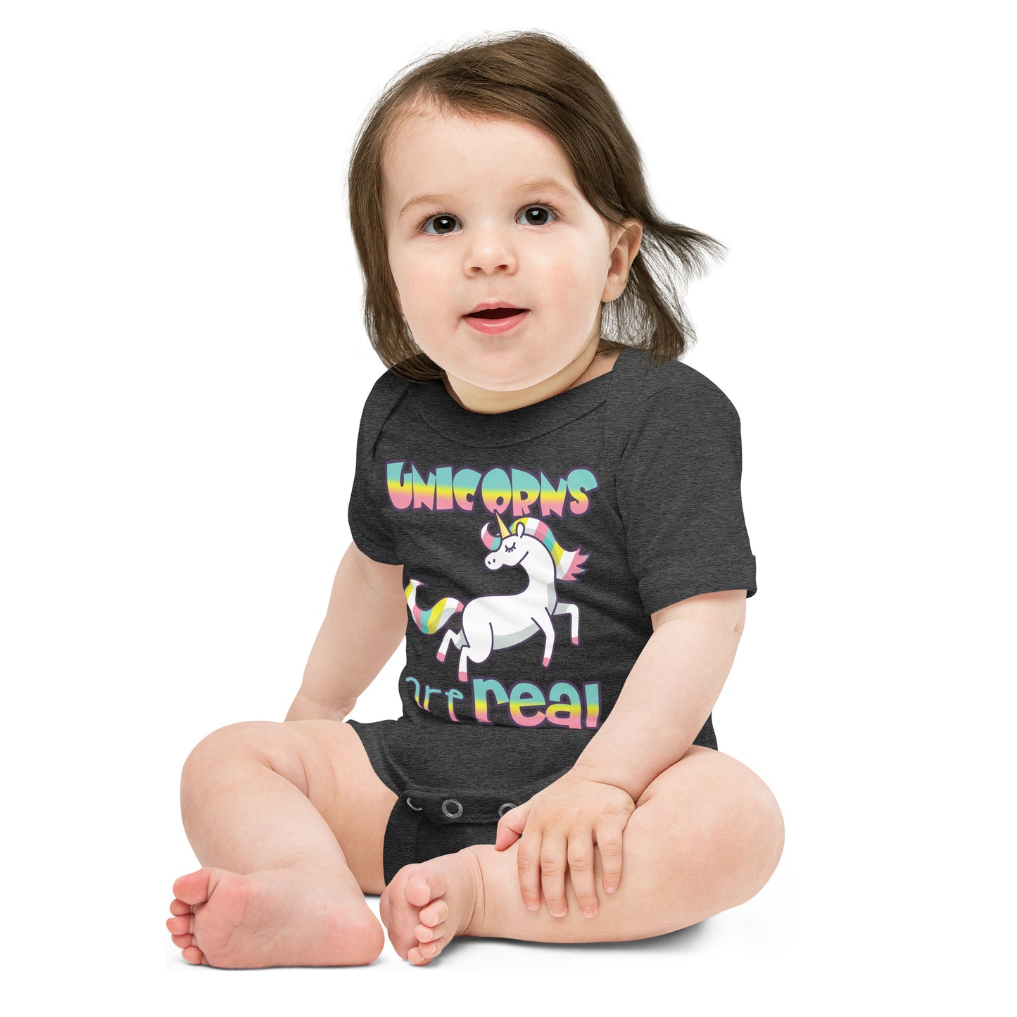 Unisex Baby suit-Baby short sleeve one piece-Unicorns Are Real-Baby Announcement-Baby Clothing-one piece-Baby one piece