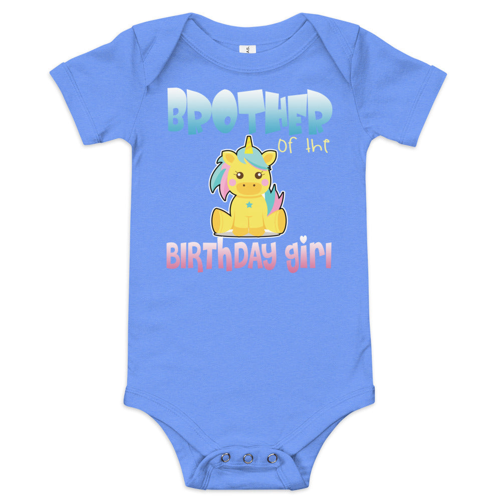 Baby suit-Baby short sleeve one piece-Brother of The Birthday Girl-Baby Announcement-Gender Reveal
