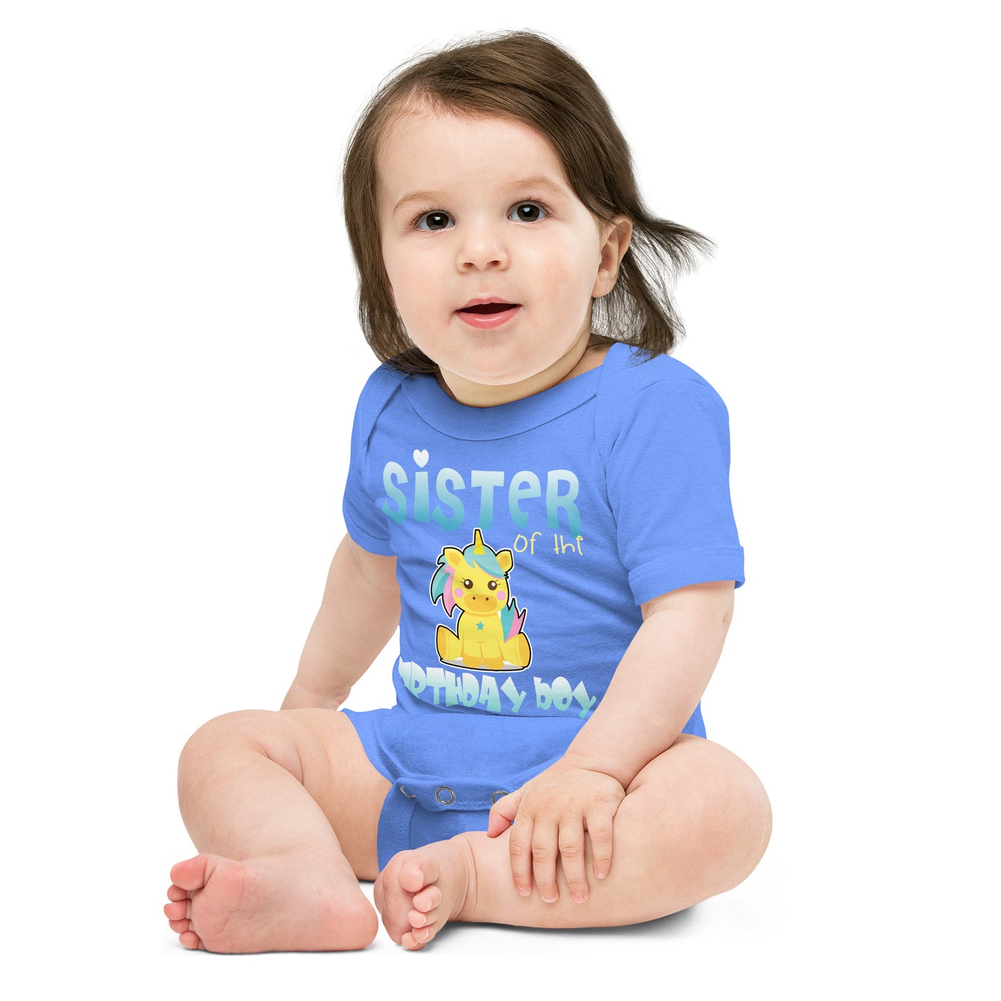 Baby suit-Baby short sleeve one piece-Sister of The Birthday Boy-Baby Announcement-Gender Reveal