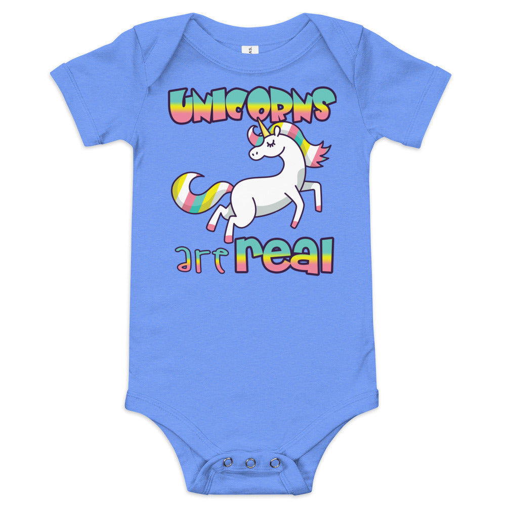 Unisex Baby suit-Baby short sleeve one piece-Unicorns Are Real-Baby Announcement-Baby Clothing-one piece-Baby one piece