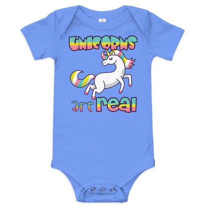 Unisex Baby suit-Baby short sleeve one piece-Unicorns Are Real-Baby Announcement-Baby Clothing-one piece-Baby one piece
