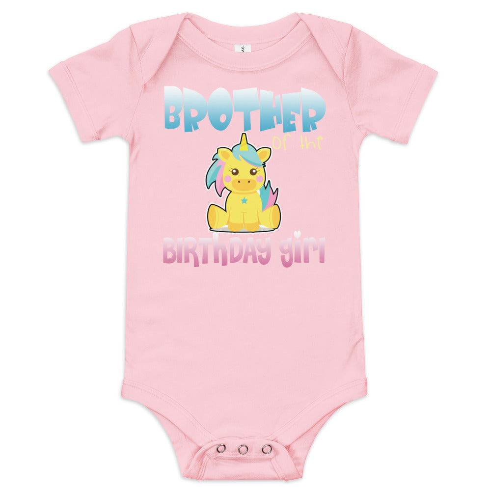 Baby suit-Baby short sleeve one piece-Brother of The Birthday Girl-Baby Announcement-Gender Reveal
