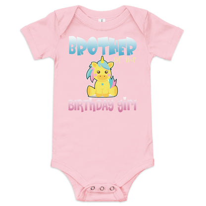 Baby suit-Baby short sleeve one piece-Brother of The Birthday Girl-Baby Announcement-Gender Reveal