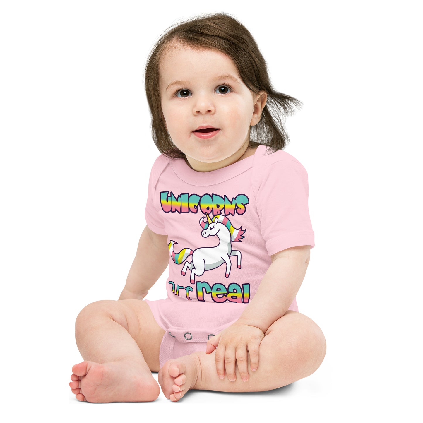 Unisex Baby suit-Baby short sleeve one piece-Unicorns Are Real-Baby Announcement-Baby Clothing-one piece-Baby one piece