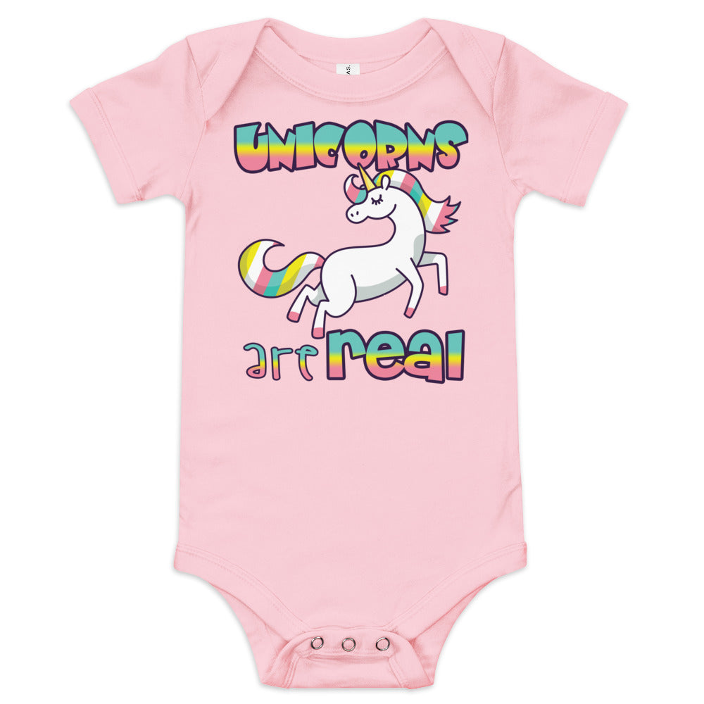 Unisex Baby suit-Baby short sleeve one piece-Unicorns Are Real-Baby Announcement-Baby Clothing-one piece-Baby one piece