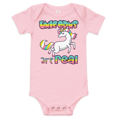 Unisex Baby suit-Baby short sleeve one piece-Unicorns Are Real-Baby Announcement-Baby Clothing-one piece-Baby one piece