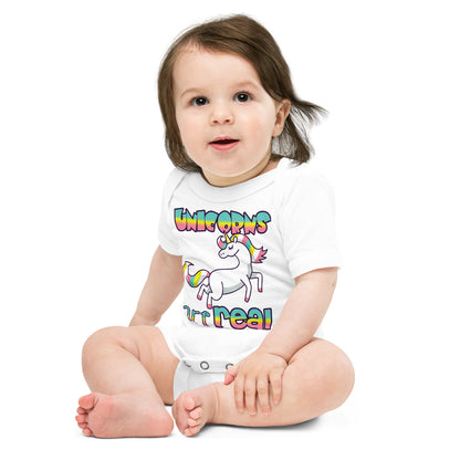 Unisex Baby suit-Baby short sleeve one piece-Unicorns Are Real-Baby Announcement-Baby Clothing-one piece-Baby one piece