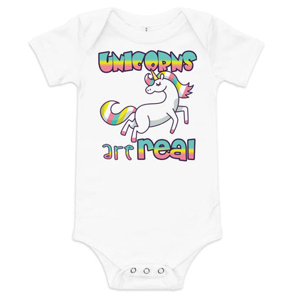 Unisex Baby suit-Baby short sleeve one piece-Unicorns Are Real-Baby Announcement-Baby Clothing-one piece-Baby one piece