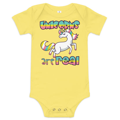 Unisex Baby suit-Baby short sleeve one piece-Unicorns Are Real-Baby Announcement-Baby Clothing-one piece-Baby one piece