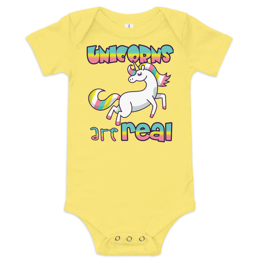 Unisex Baby suit-Baby short sleeve one piece-Unicorns Are Real-Baby Announcement-Baby Clothing-one piece-Baby one piece
