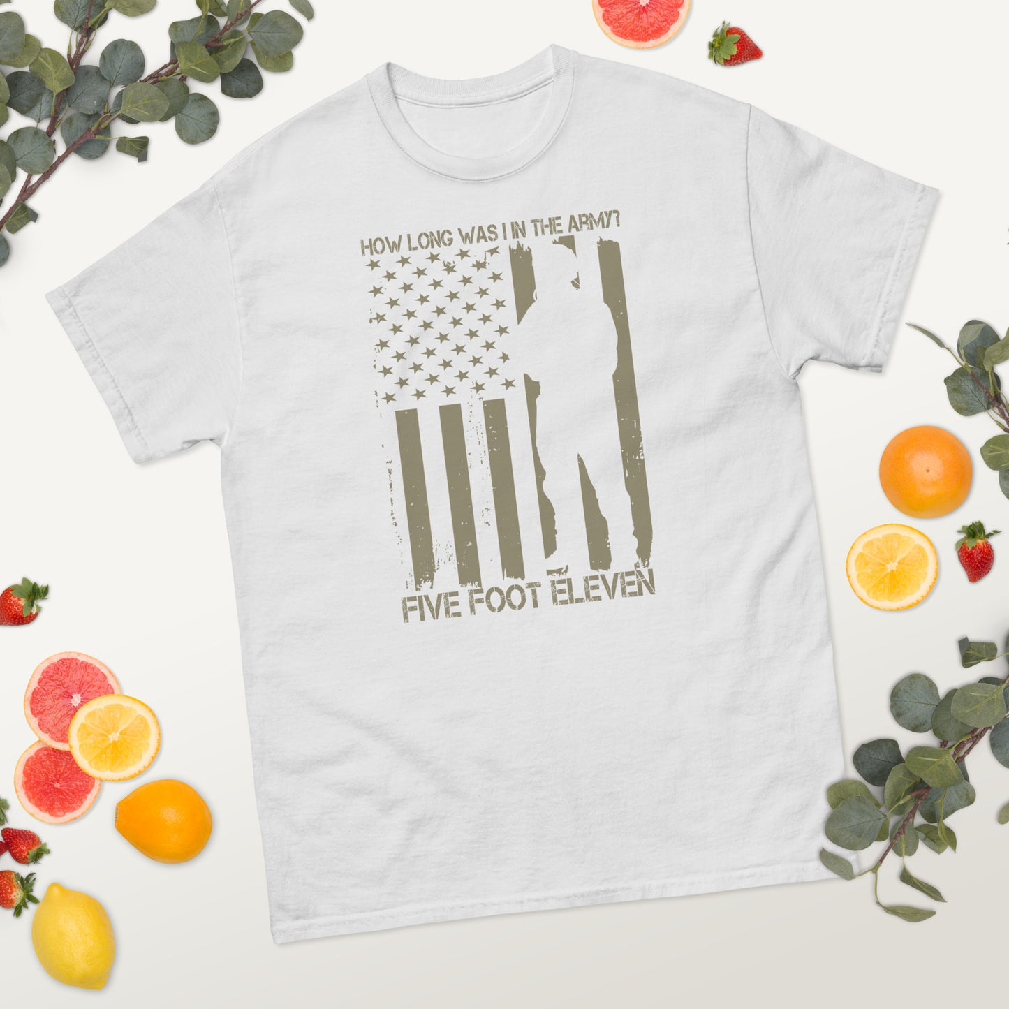 Army Style Shirt- How long was I in the army- Army T-Shirts-Patriotic American Tee-Mens Army Shirts