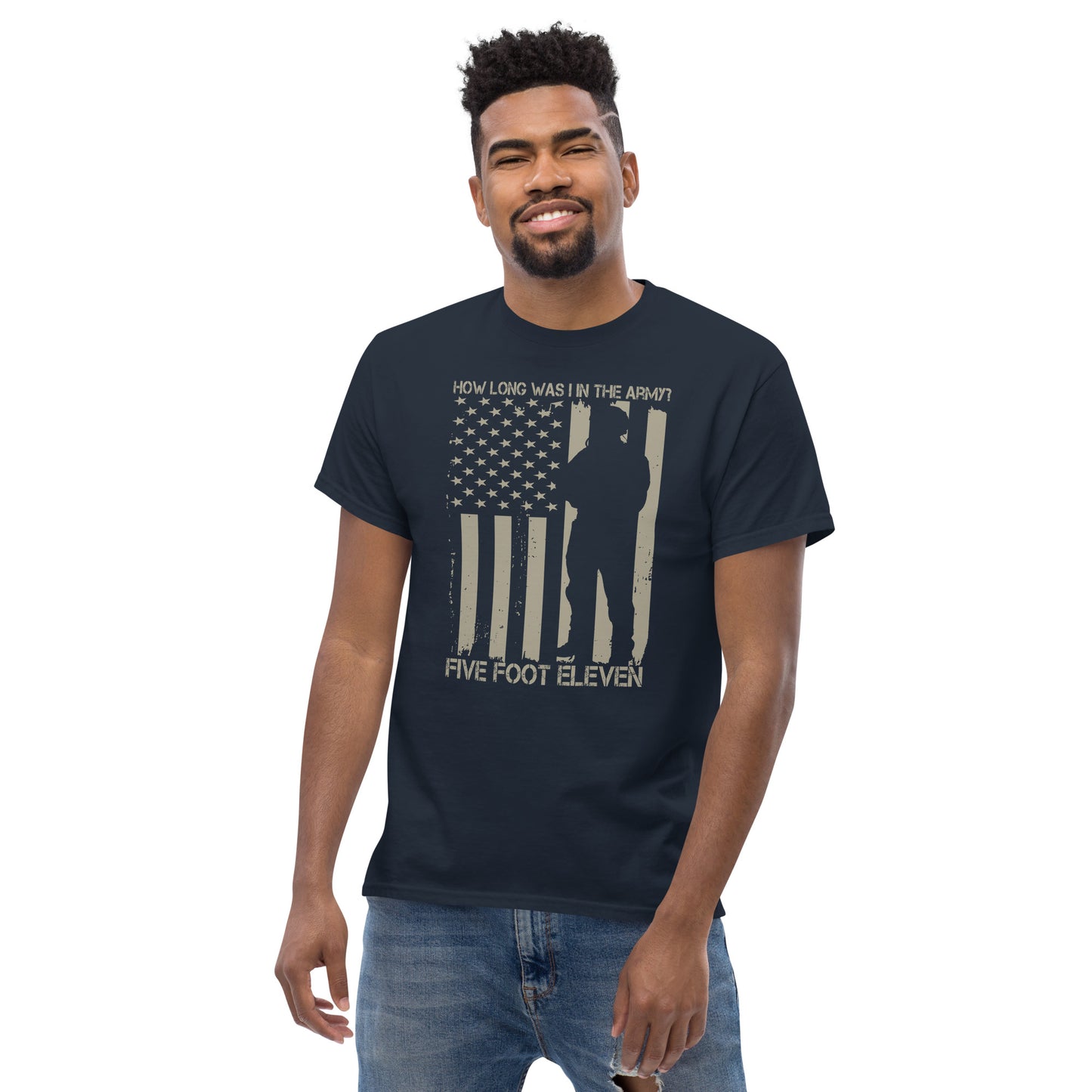 Army Style Shirt- How long was I in the army- Army T-Shirts-Patriotic American Tee-Mens Army Shirts