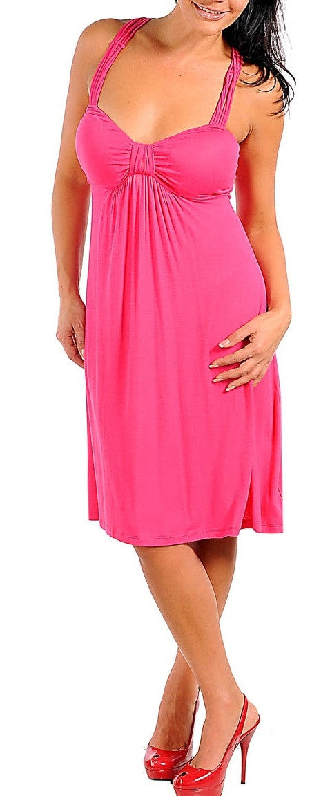 Zenobia Fuchsia V-Neck Fashion Maxi dress - Comfort Styles