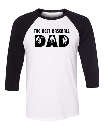 The Best Baseball Dad Raglan Three-Quarter Sleeve T-Shirt - Comfort Styles