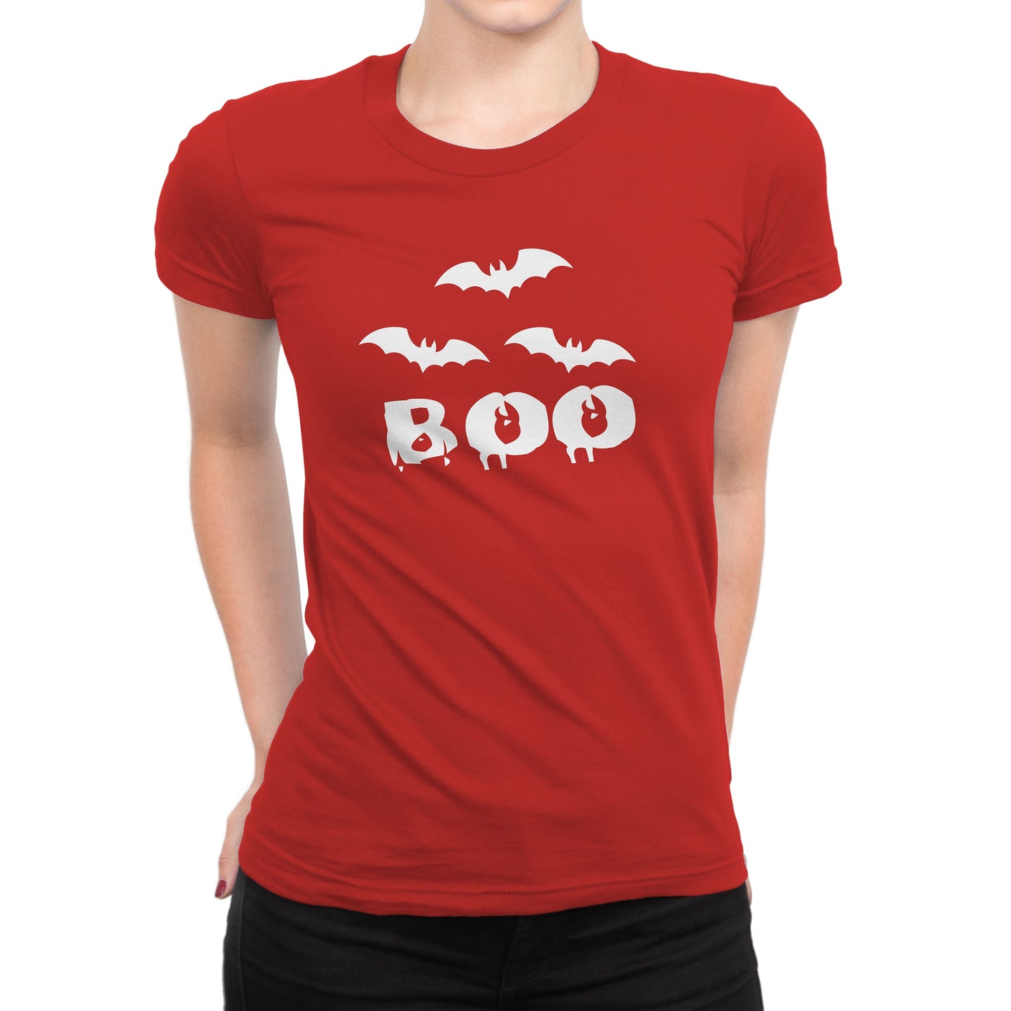 Women's Boo Bat Halloween T-Shirts - Comfort Styles